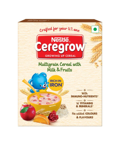 Nestle CEREGROW Growing Up Multigrain Cereal with Milk  Fruits, 300g 